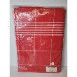 Williams Sonoma Red White 100% Cotton 70" x 90" Tablecloth SEALED New old Stock